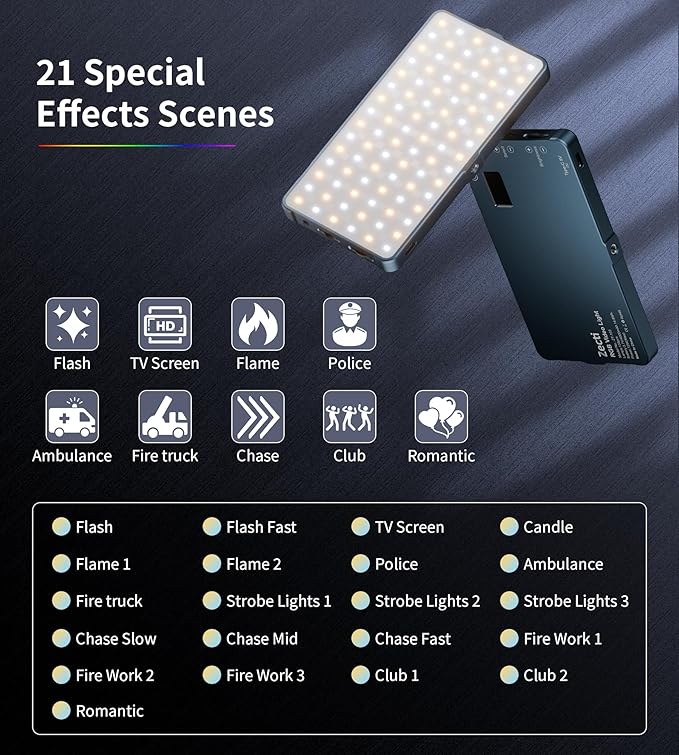 Selfie Camera Phone Light with Metal Hotshoe & Clip, CRI 96+ 2500K-9900K - Image 5