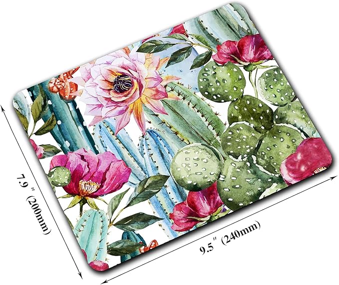 Cactus Painting Mouse Pad, Natural Floral Mousepad - Image 2