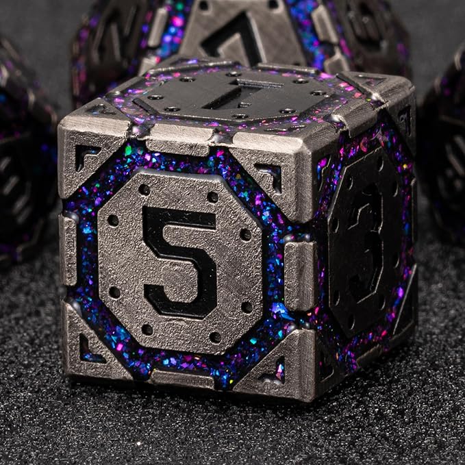 Metal D&D Dice Set, Polyhedral Metallic Dice - Image 5