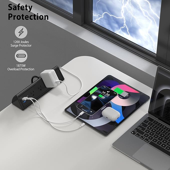 Jgstkcity Desk Clamp Power Strip, 20W Fast Charging Station, Surge Protector - Image 5