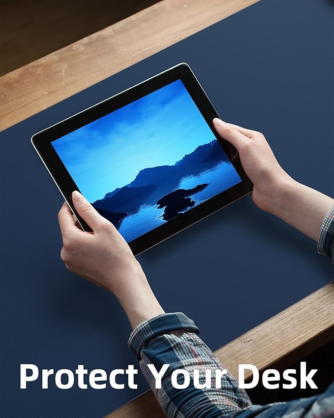 AFIING Leather Desk Pad Protector, Mouse Pad, Office Desk Mat, Non-Slip PU - Image 4