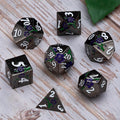 Black Metal Dice Set D&D, RPG Polyhedral Metal Dice by Maywin