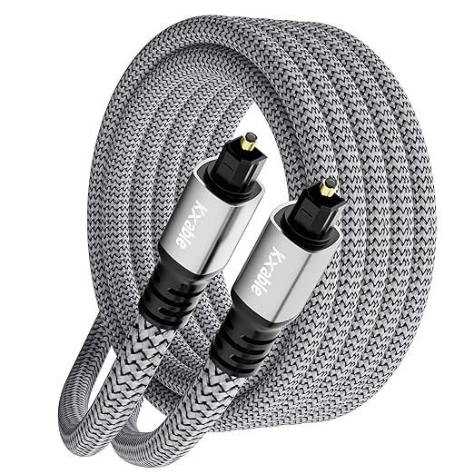 Optical Audio Cable 15 FT, Digital Audio Cable, Toslink Fiber Optic Cord by Kxable