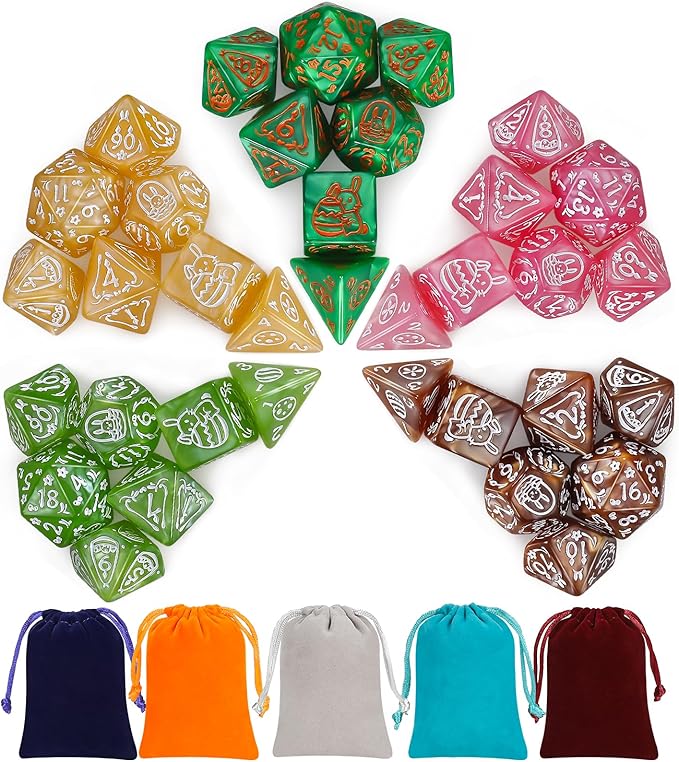 CiaraQ Polyhedral Dice Set, 5 Colors by CiaraQ
