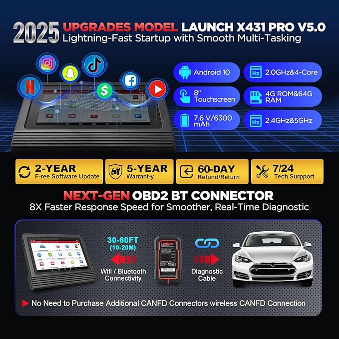 LAUNCH X431 Pro V5.0 2025 New Generation Automotive Diagnostic Scanner Tool - Image 6