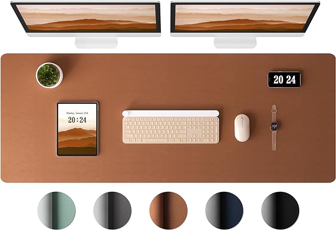 Aothia Leather Desk Pad Protector, Office Mat, Large Mouse Pad, Laptop Desk Pad by Aothia