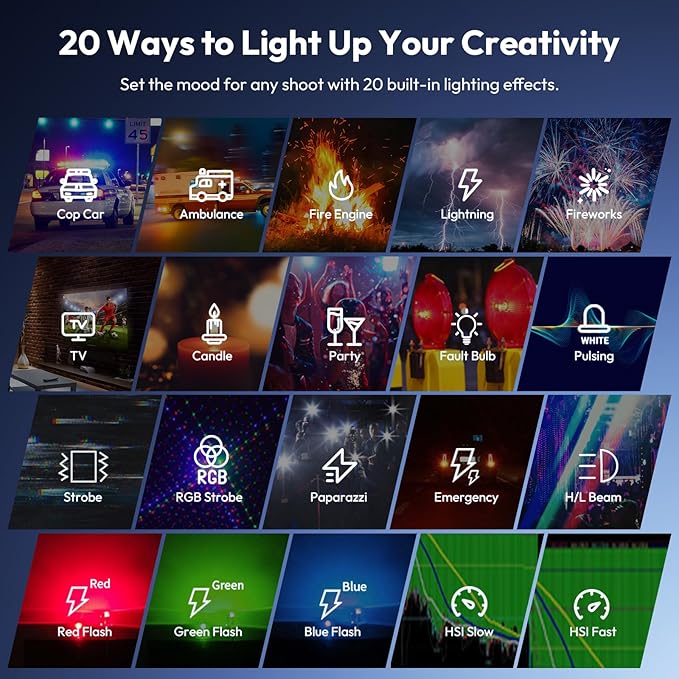 ULANZI LE20 RGB Video Light, 20W Pocket Camera Light, 2500-9000K CRI 95+ 20 - Image 6