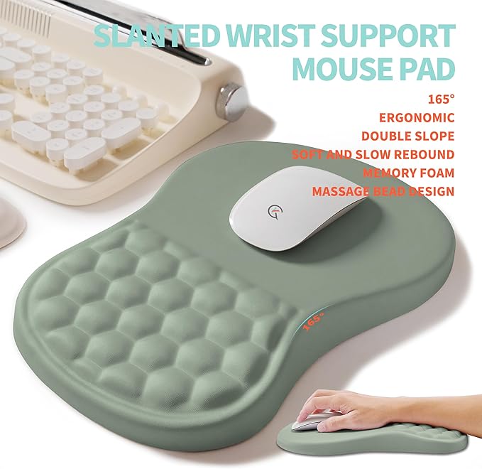 2-in-1 Ergonomic Set, Wave Rise Keyboard Wrist Rest and Massage Bulge Slope - Image 3