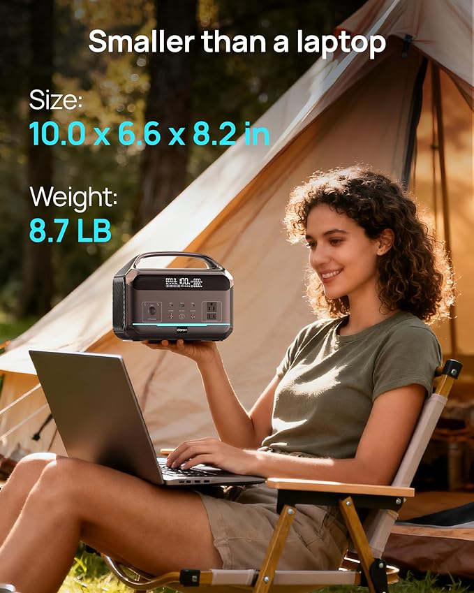 DaranEner Portable Power Station, Outdoor 288Wh LiFePO4 Battery, 600W AC Outlets - Image 8
