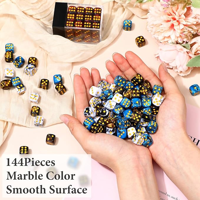 144 Pieces 12mm 6 Sided Mini Dice Set - Image 6