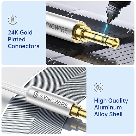 SYNCWIRE Aux Cable 3.5 mm Audio Cable - 2 m Nylon Jack Cable - Image 3