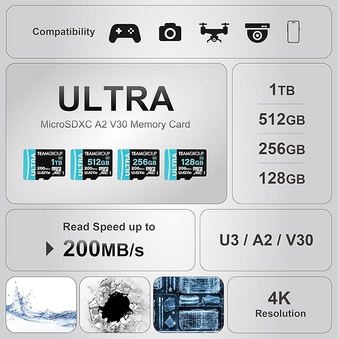 TEAMGROUP A2 Ultra Card 256GB Micro SDXC UHS-I U3 A2 V30, R/W up to 200/150 MB/s - Image 5
