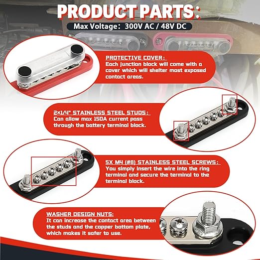 150A 12V Power Distribution Block - Image 4