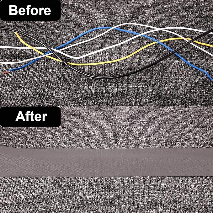 WILLBOND 2 Pack 10 ft x 3 Inch Cable Floor Strip Cable Cover Cords Carpet - Image 3