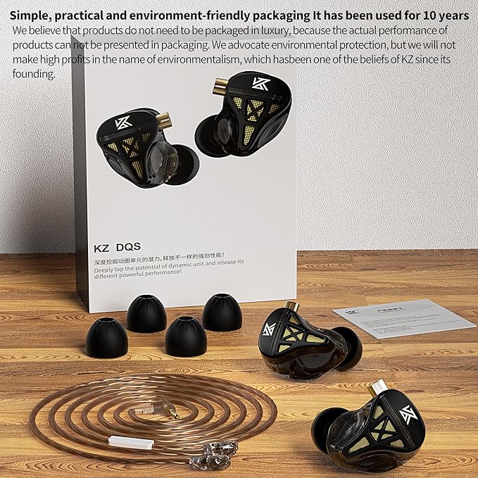 KZ DQS Wired Earbuds Dynamic Driver in Ear Monitor Headphone Semi-Open HiFi - Image 3