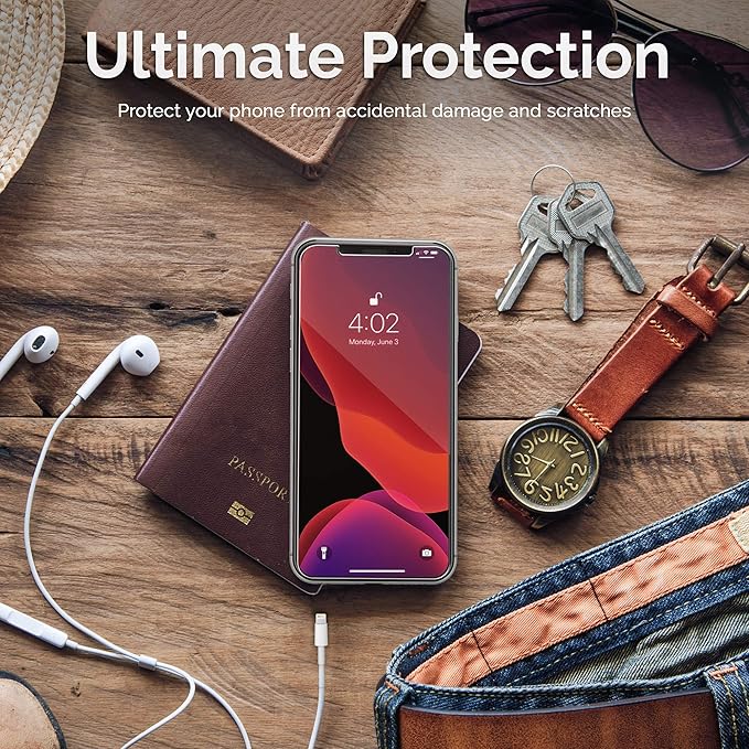 Power Theory Designed for iPhone X, iPhone Xs Screen Protector Tempered Glass - Image 8