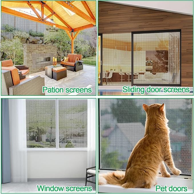 QWR Pet Proof Window Screen Replacement, Cat Resistant Screen Mesh - Image 7