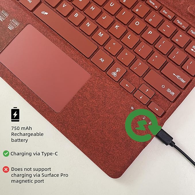 Keyboard for Microsoft Surface Pro Copilot+ / Pro 11 / Pro 10 / Pro 9 / Pro 8 / - Image 5
