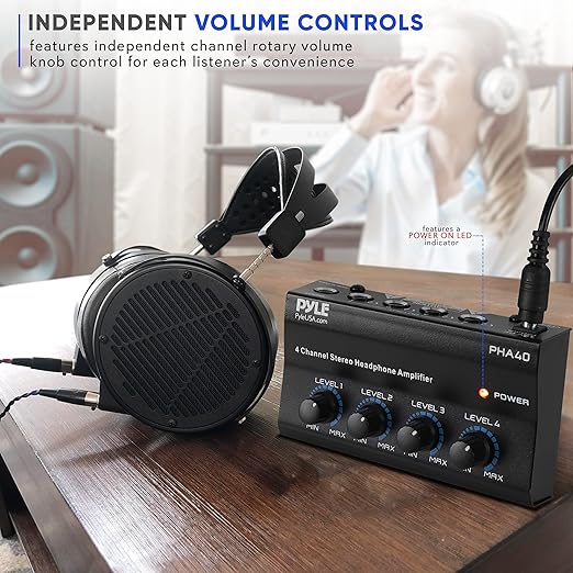 Pyle 4-Channel Portable Stereo Headphone Amplifier - Image 4