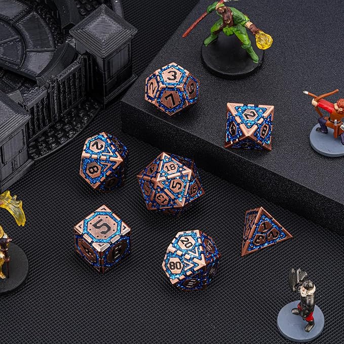 DND Metal Dice Set, Polyhedral Dice Set - Image 5