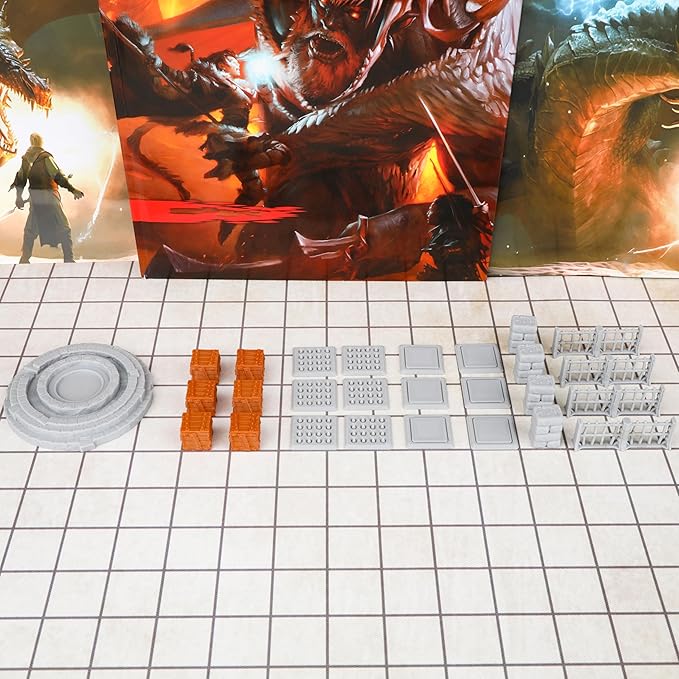 Dungeon Walls 40pcs 28mm Miniature RPG Terrain Modular System DND Building by AUSPDICE