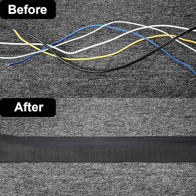 WILLBOND 2 Pack 10 ft x 3 Inch Cable Floor Strip Cable Cover Cords Carpet - Image 3