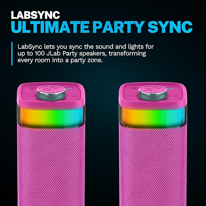 JLab JBuds Party Portable Bluetooth Speaker, 2 Full-Range Drivers + 2 Passive - Image 4