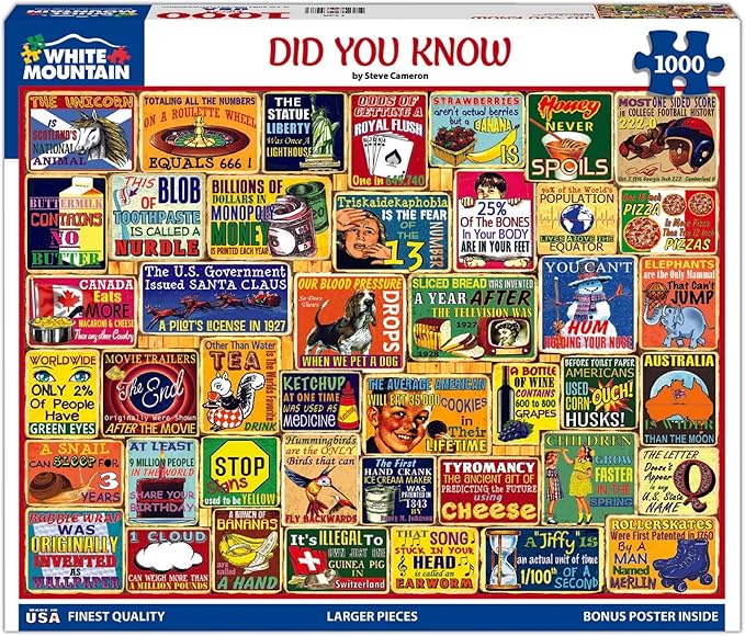 White Mountain Did You Know Fun 1000 Piece Puzzle by WhiteMountain