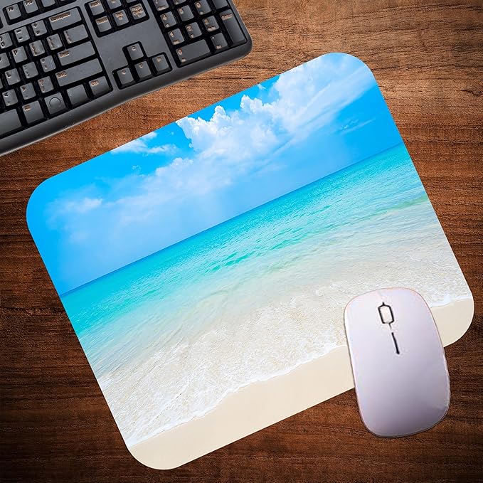 Coastal Shoreline Waves Sandy Beach Theme Mouse Pad Mat Mousepad - Image 4