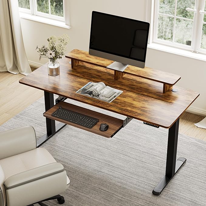 EUREKA ERGONOMIC Adjustable Keyboard Tray Under Desk, 28x11 Inch Large Slide - Image 8