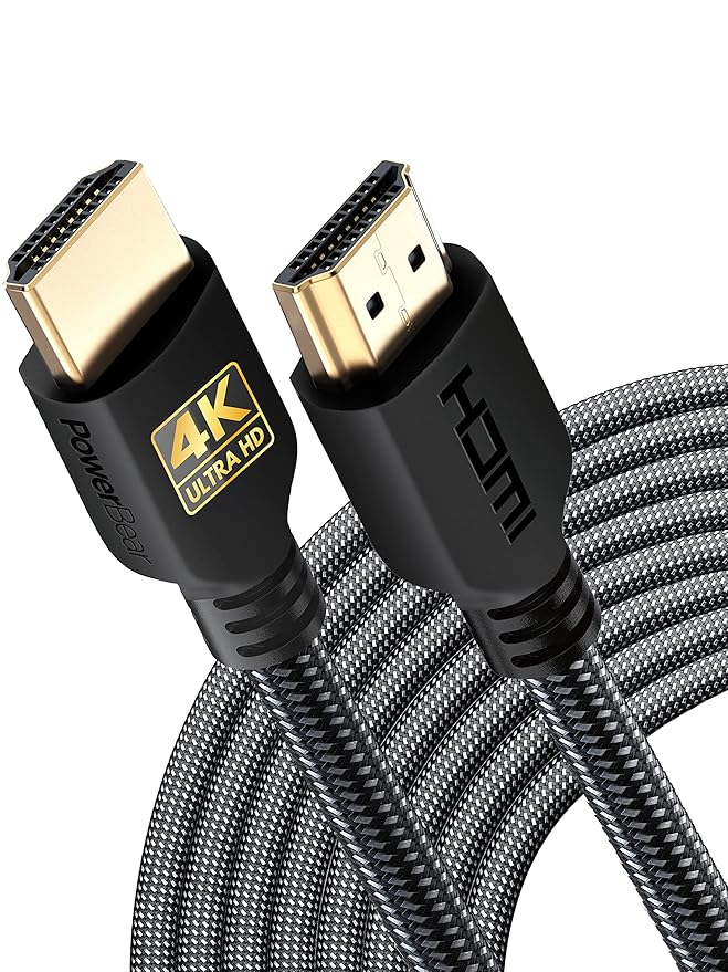 PowerBear 4K HDMI Cable 30 ft | High Speed Hdmi Cables, Braided Nylon & Gold by PowerBear