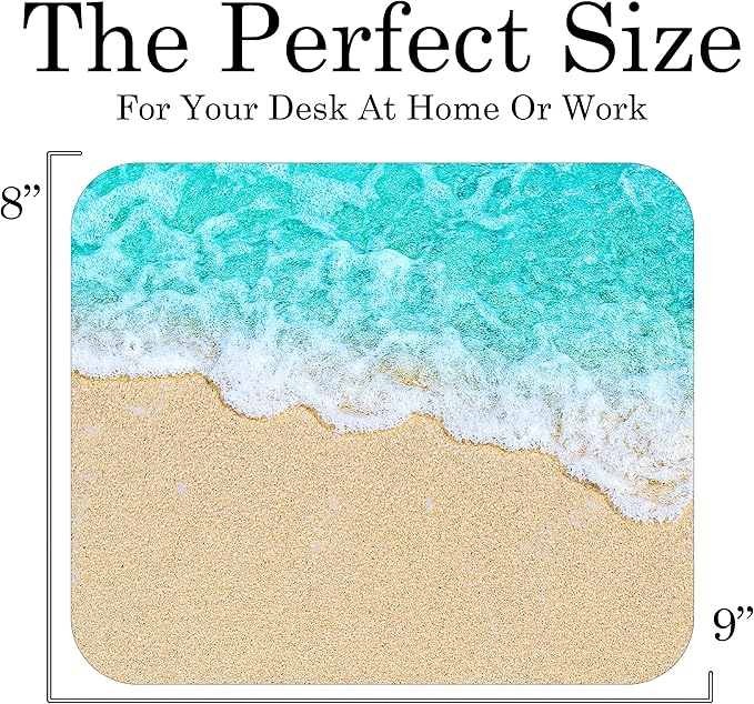 Coastal Shoreline Waves Sandy Beach Theme Mouse Pad Mat Mousepad - Image 3