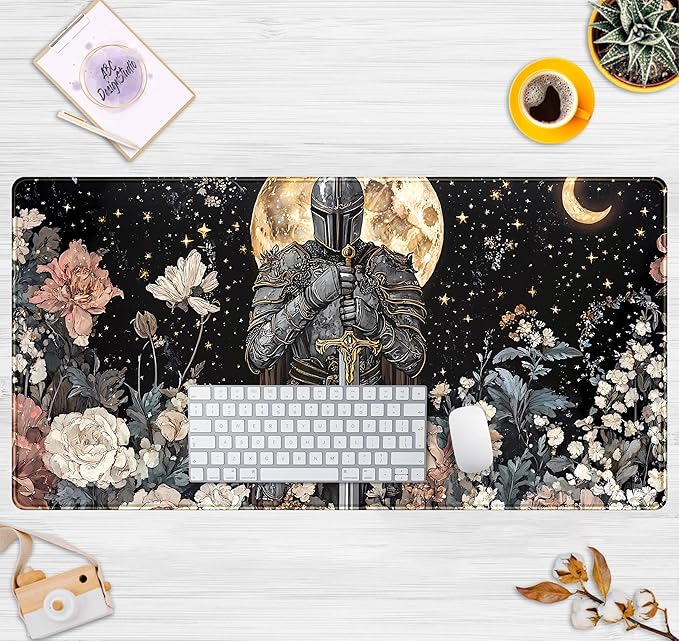 Cute Vintage Floral Mouse Pad Warrior Gaming Desk Mat Retro Flowers Mousepad - Image 7