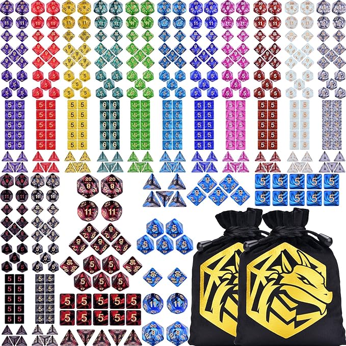 Extended RPG Dice Set 15 x 31 Polyhedral Dice by Amiven