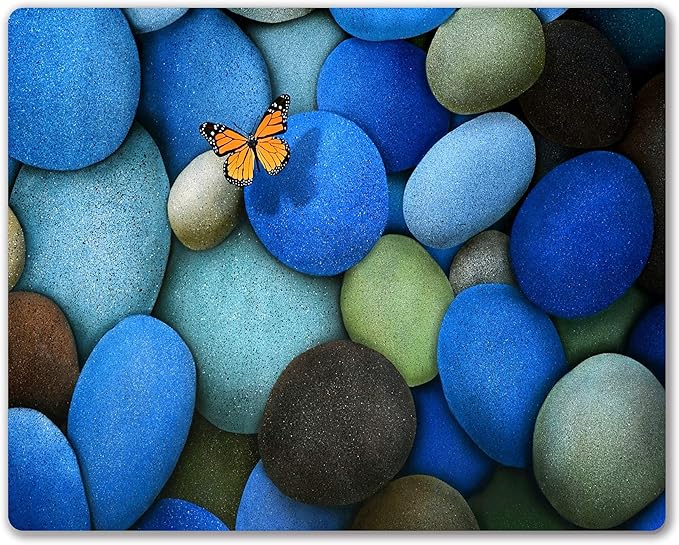 Pebbles and Butterfly Mouse pad Personalized Computer Mouse Pads Office by Shalysong