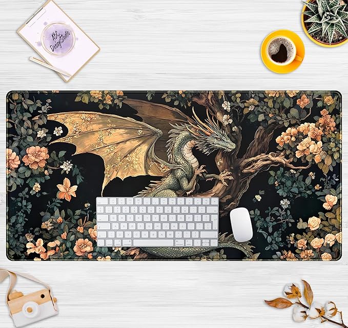Desk Mat Cute Enchanted Forest Dragon Kawaii Mouse Pad XXL Large Extended - Image 7