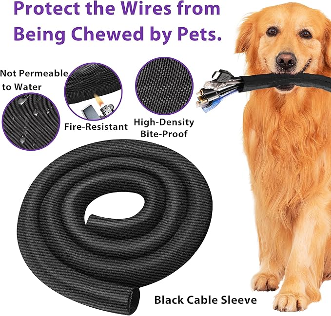 Cord Protectors from Pets No Chew 8.2ft 1/2inch, YCLYC Spilt Wire Protector - Image 3