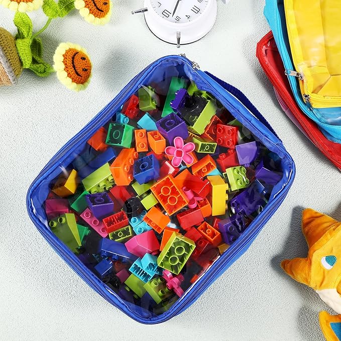 8 Packs Toy Storage Bags with Zipper, Reusable Toy Storage Organizer with - Image 4