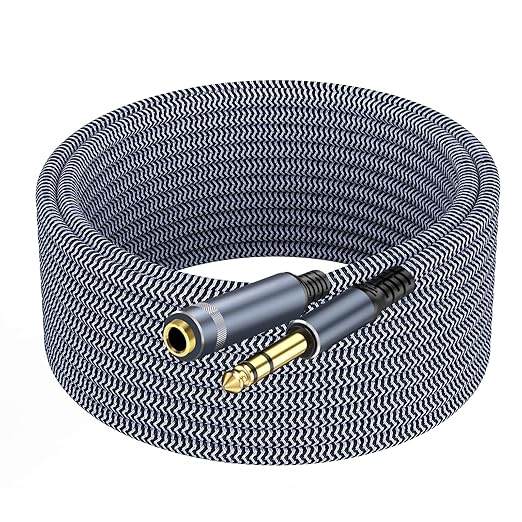 1/4 inch Extension Cable 20ft, 1/4" inch Male to Female Stereo Guitar Extension by GOSYSONG