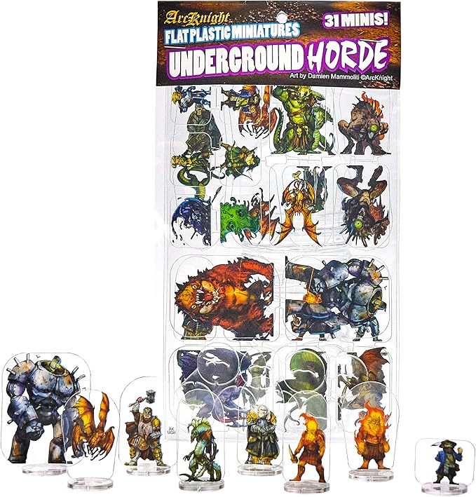 Arcknight Flat Plastic Miniatures: Underground Horde; 31 Unique by Arcknight