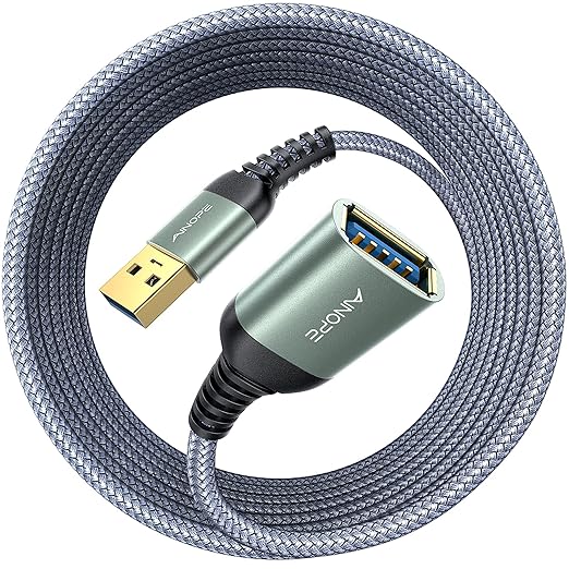 AINOPE 2 Pack USB Extensions Cable High Speed USB 3.0 Extension Cord Type A by AINOPE10yearsforphoneaccessories