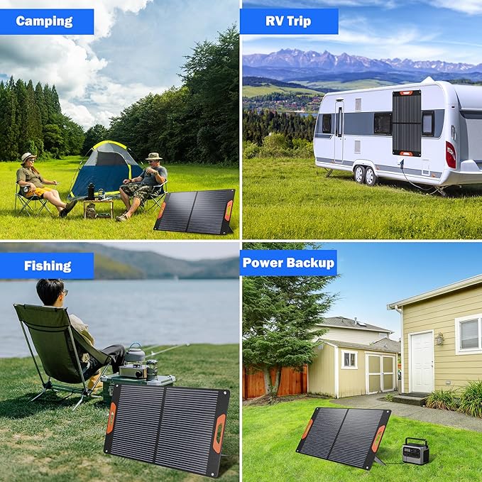 100W Portable Solar Panels for Power Station, 100 Watt ETFE Monocrystalline - Image 8