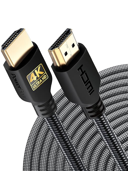 PowerBear 4K HDMI Cable 25 ft | High Speed Hdmi Cables, Braided Nylon & Gold by PowerBear