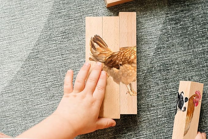 Wooden Animal Chunky Puzzles for Toddlers 2+ Years - Image 5