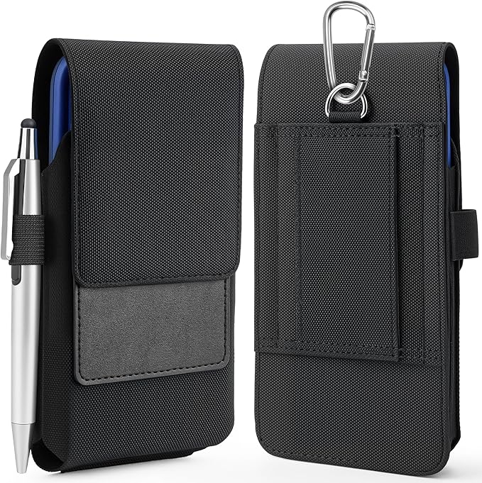 Mopaclle Nylon Holster with Carabiner Clip, Rugged Cell Phone Belt Holder by MopacllePhoneHolster