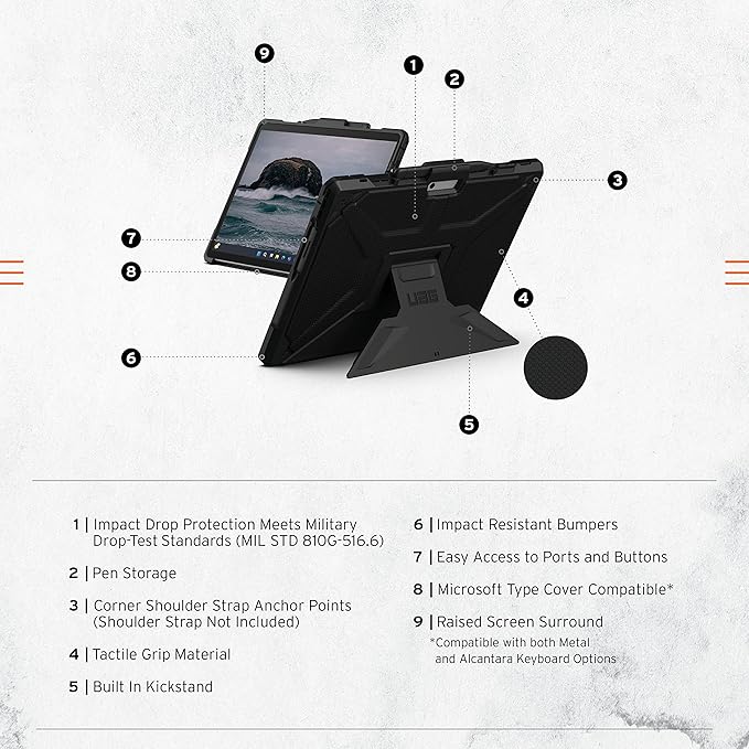 URBAN ARMOR GEAR UAG Designed for Microsoft Surface Pro 11/10/9 Case - Image 2