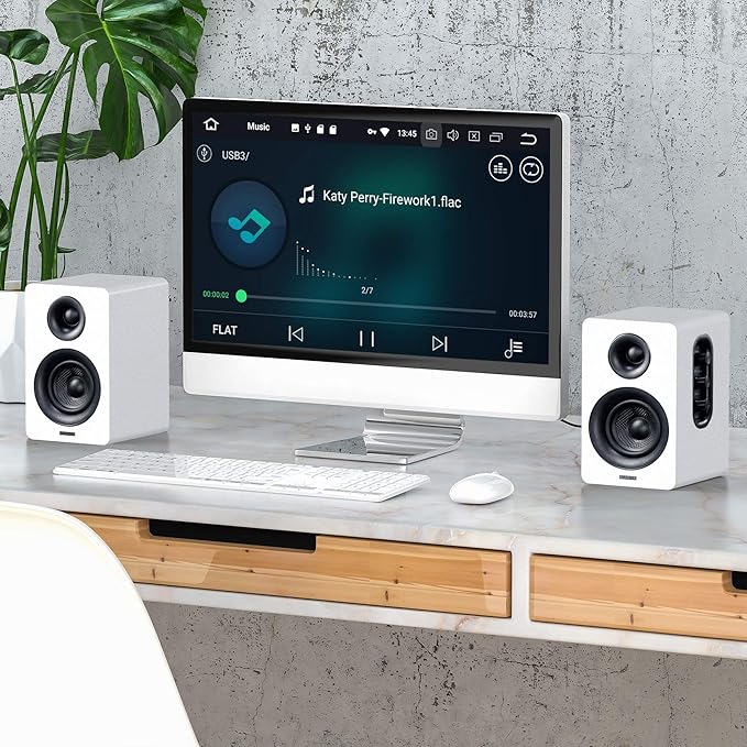 SW208 3" Active Bluetooth 5.0 Bookshelf Speakers – 60W Carbon Fiber Speaker Unit - Image 6