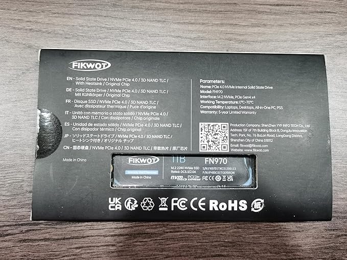 FN970 1TB M.2 2280 PCIe Gen4 x4 NVMe 1.4 Internal Solid State Drive - Image 10