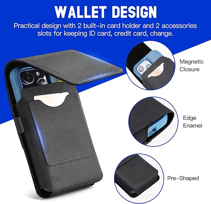 BECPLT for iPhone 17 Pro 16 Pro 16 15 Pro 14 13 Pro 12 Pro Belt Case Nylon - Image 2