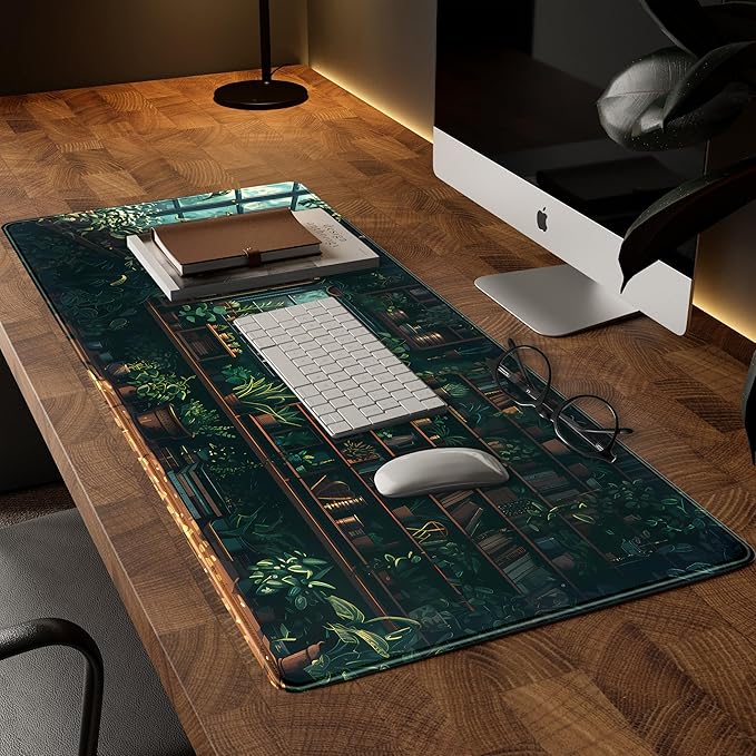 Green Plant Desk Pad Gaming Pad Extra Large Desk Mats Full Desk Mouse Pad XXL - Image 2